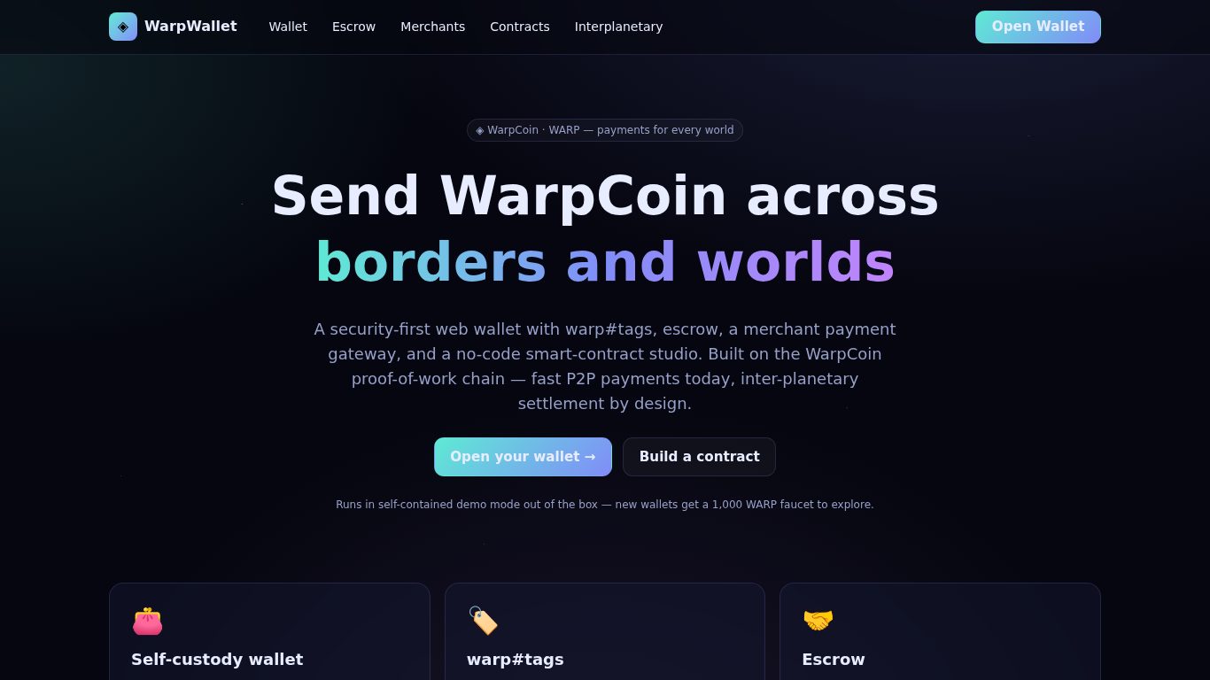 Warp Wallet preview